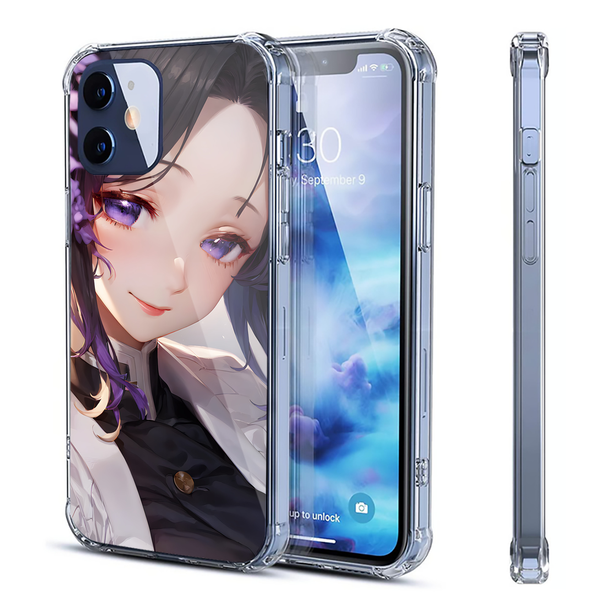 （画像用） 鬼滅の刃（きめつのやいば）蟲柱-胡蝶 しのぶ／こちょう しのぶ Kochou Shinobu 【iPhone 12シリーズ対応】透明スマホケース（クリアソフトケース）